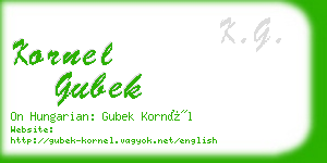 kornel gubek business card